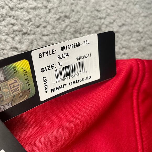 New Era NFL Men's Atlanta Falcons X-Large Red Safety Performance Fleece Hoodie - Picture 5 of 14